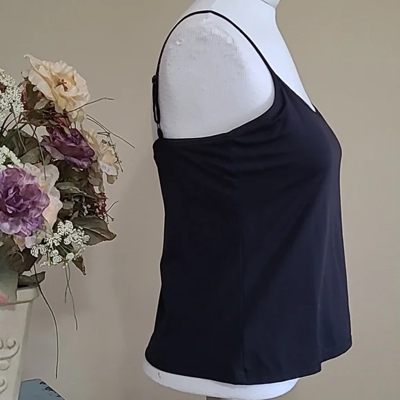Worthington Stretch Camisole Shelf Bra Black Cami Adjustable Straps Lg - Picture 3 of 10